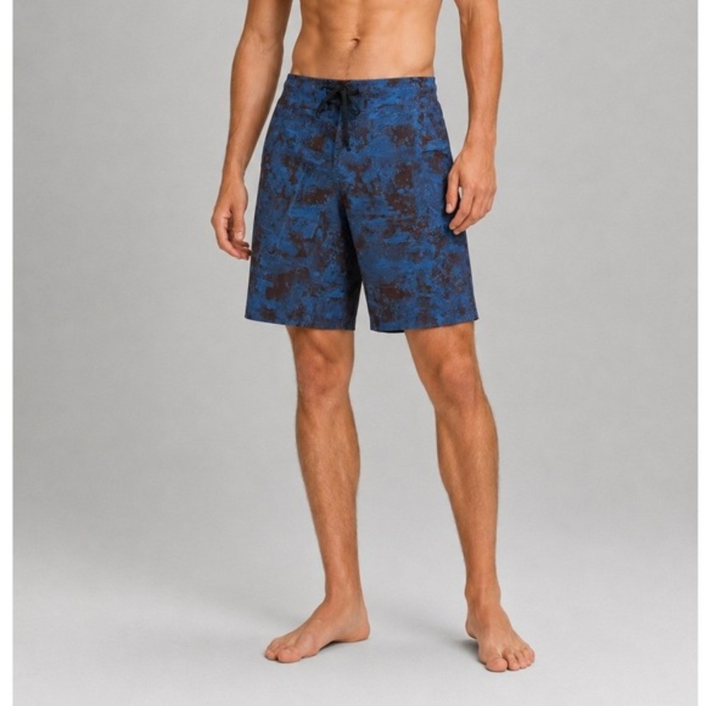 Lululemon Current State 9 Board Shorts Blue Brown Camo Swim Men's Size 33
